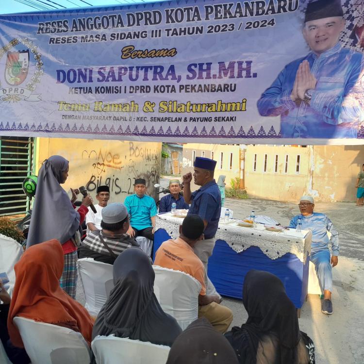 Dalam Reses Anggota DPRD Kota Pekanbaru Doni Saputra, Warga Sampaikan Terima Kasih karena Aspirasinya Diakomodir